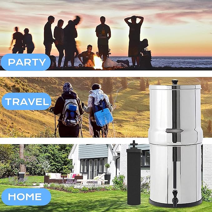 NSF/ANSI 42&372 Certified Water Filter,Gravity Water Filter Replacement for Berkey® BB9-2® Black Purification Elements and Berkey® Gravity Filter System, 2 Pack