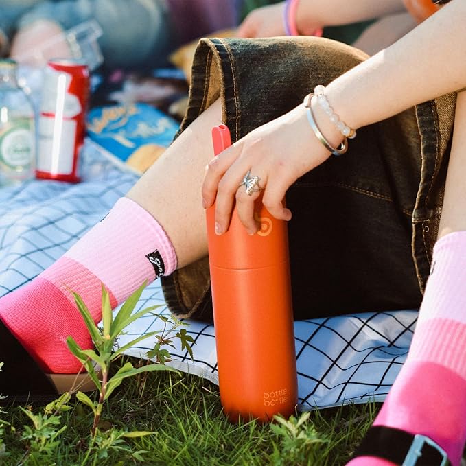 BOTTLE BOTTLE Insulated Water Bottle 24oz with Straw Lid and Handle for Sports Travel Gym Stainless Steel Water Bottles Double-Wall Vacuum Metal Thermos Bottles Leak Proof BPA-Free