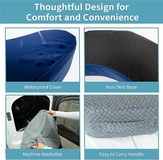 Bedsore Positioning Pillow Wedge - Bedsore Prevention and Faster Recovery - Heat Regulating Bed Sore Cushion for Butt Lifting and Easy Positioning - 2 Non-Skid Removable Covers (Grey)