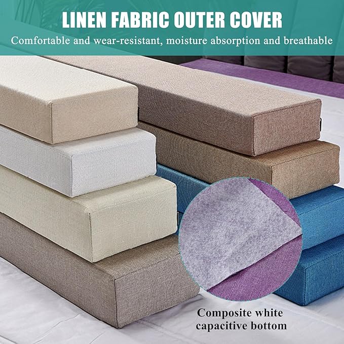 Mattress Extender, Bed Gap/Space Filler, Headboard Pillow Between Headboard and Mattress or Wall, High-Density Foam with Removable Cover(Light Grey-Full-54 * 6 * 8in)