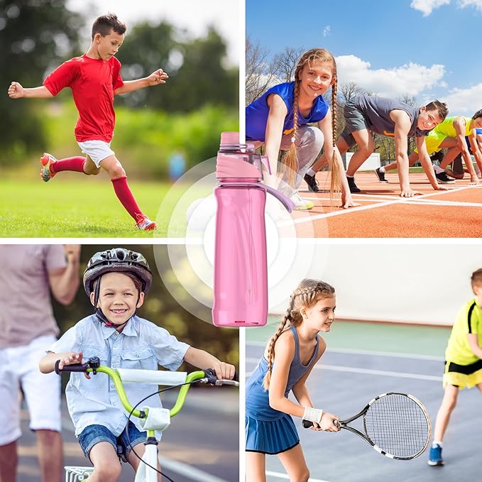 FEIJIAN Mist Water Bottle,22oz Sports Water Bottle with 2-IN-1 Mist & Sip Function, BPA-Free Plastic Water Bottles, Misting Water Bottle, Leakproof & Lightweight, Ideal for Fitness and Outdoor, Pink