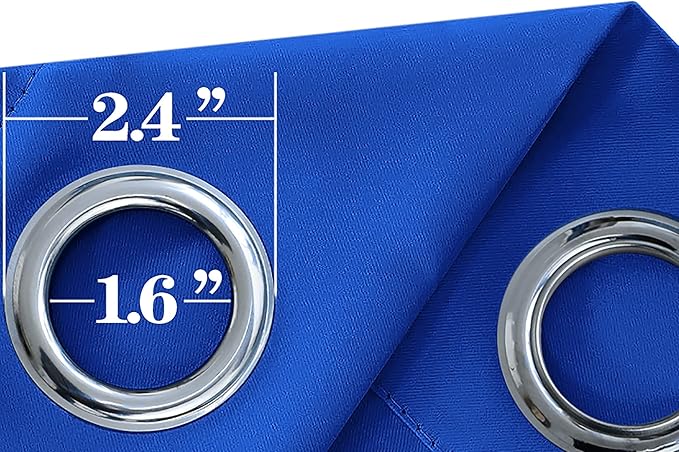 Mrs.Naturall Royal Blue Curtains for Bedroom,Blackout Short Medium Cobalt Blue Curtains for Kitchen Teen Boys Room Decor Bathroom Set of 2 Panels