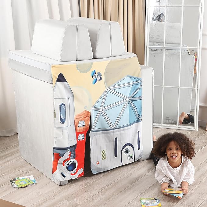Play Panels for Kids Foam Play Couch, Space Settlement