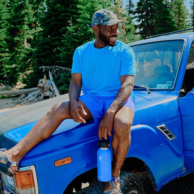 HYDRO FLASK Wide Mouth vacuum insulated stainless steel water bottle with leakproof closeable straw lid for cold water drinks, sports, travel, car and school