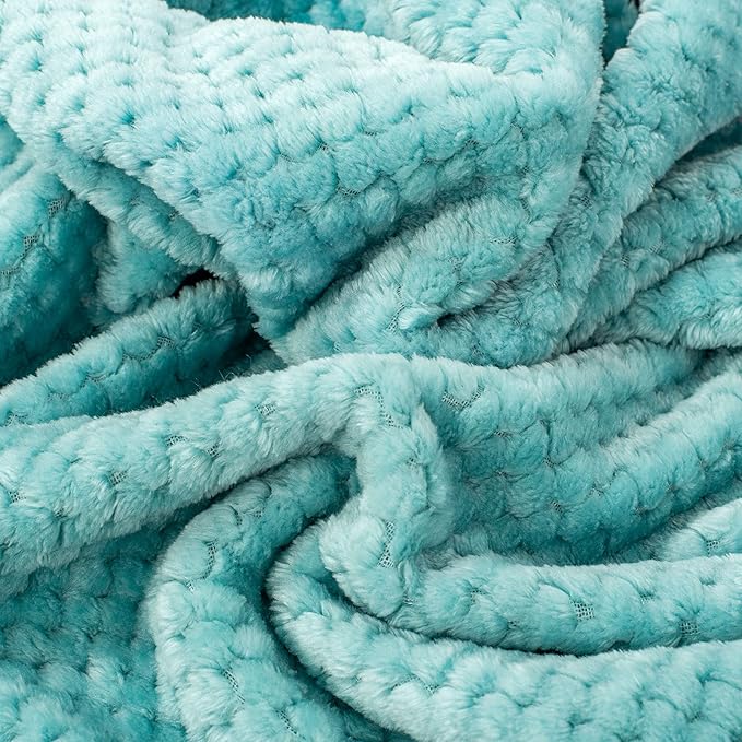 Fuzzy Blanket or Fluffy Blanket for Baby, Soft Warm Cozy Coral Fleece Toddler, Infant or Newborn Receiving Blanket for Crib, Stroller, Travel, Decorative (28Wx40L, XS-Blue Bell)