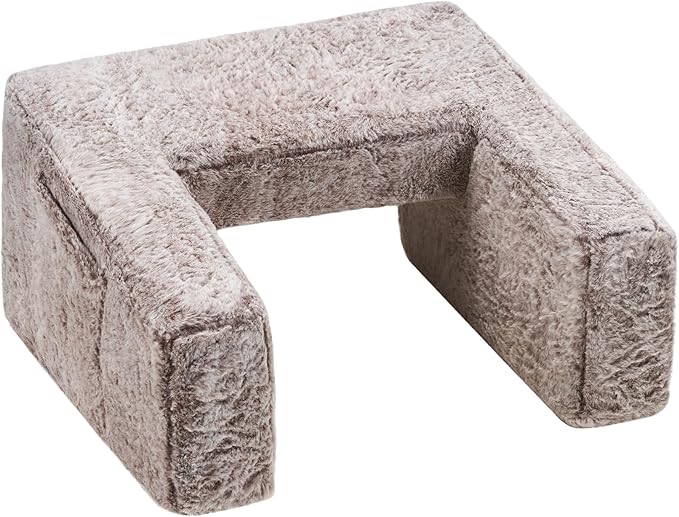 Homguava Reading Pillow Memory Lap Desk Foam Pillow for Adults Gaming Pillow Arm Rest Pillow for Reading, Crocheting, Gaming or Sitting in Bed (Furry Brown, Large)