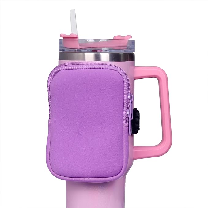 Water Bottle Zipper Bag compatible with Stanley Tumbler 40oz&IceFlow 20 30oz,Gym Accessories for Men Women,Belt Pack for Cards Earphone (#4)