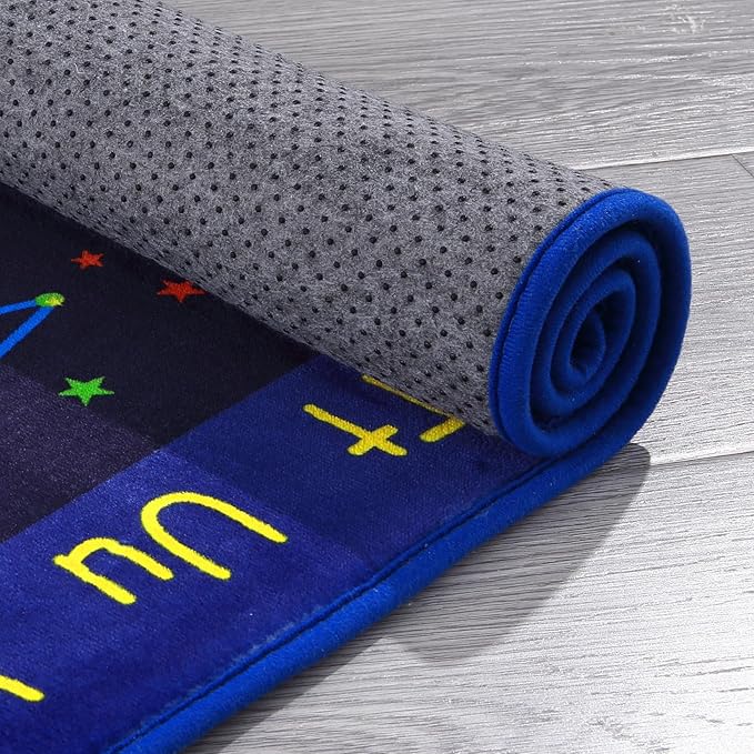 Kids Rug 3x5 Rug Solar System Pattern Nursery Rug Baby Soft Area Rug Non Shedding Carpet for Babyroom Play Room Non Slip Educational Rug Galaxy Outer Space Playmat, Blue|Solar System 3'x5'