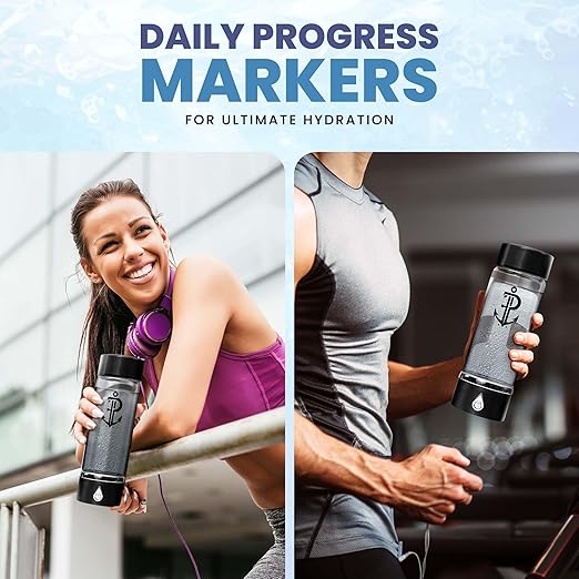 Hydrogen Water Bottle Generator | Durable SPE PEM Electrolysis Technology Hydrogen Water in 3 Min | Portable Water Quick Ionizer Machine for Home, Office, Travel, Exercise, Daily Use & Gifts (Black)