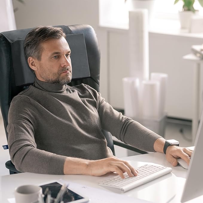 MABOZOO Head Pillow for Recliner Chair with Pocket,Headrest Cushion for Neck Pain Relief and Cervical Support,Recliner Head Pillow for Travel Home Recliner Sofa Armchair(Dark Grey)