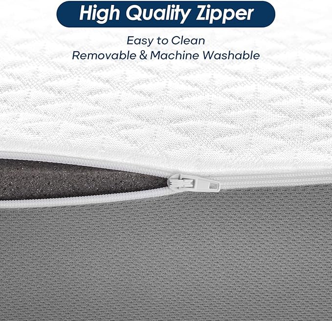 Cooling Cube Pillow for Side Sleepers, Square Memory Foam Side Sleeper Pillow Firm Soft Double-Sided Supportive, Support Head Neck Shoulder for Pain Relief Cervical Pillow, 24"x12"x6"