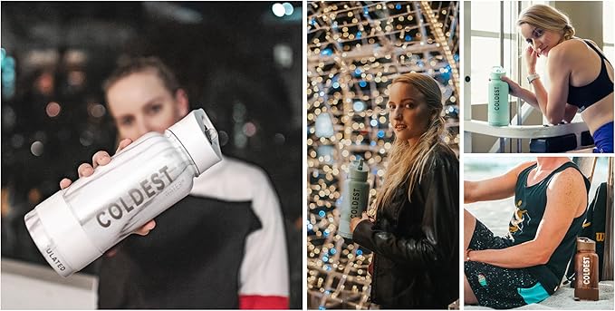 Coldest Sports Water Bottle with Straw Lid Vacuum Insulated Stainless Steel Metal Thermos Bottles Reusable Leak Proof Flask for Sports Gym (32 oz, Neptune Blue)