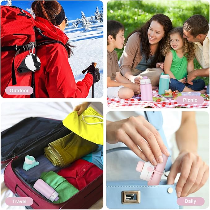 Collapsible Water Bottle, Foldable Water Bottle BPA Free Reusable Lightweight Leak-Proof Travel Silicone Water Bottle for Travel, Gym, Hiking, Office, Camping