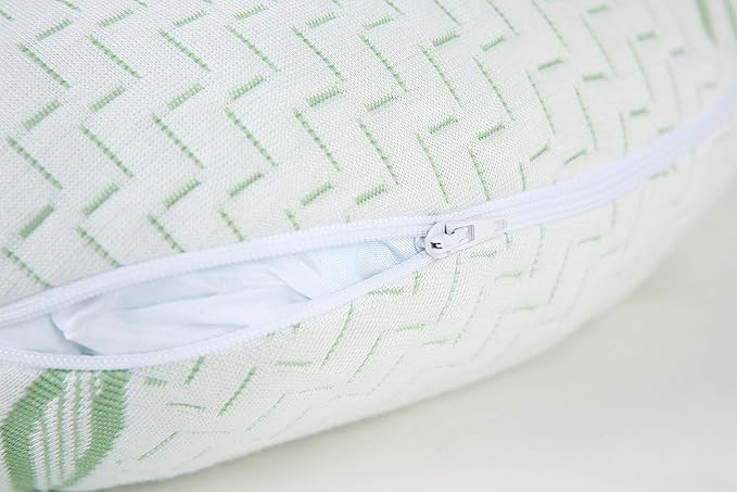 Rayon Derived from Bamboo Travel Pillow for Head Support - Shredded Memory Foam Neck Travel Pillow for Cars, Planes, Ergonomically Designed, Machine Washable Cover (Pack of 1)