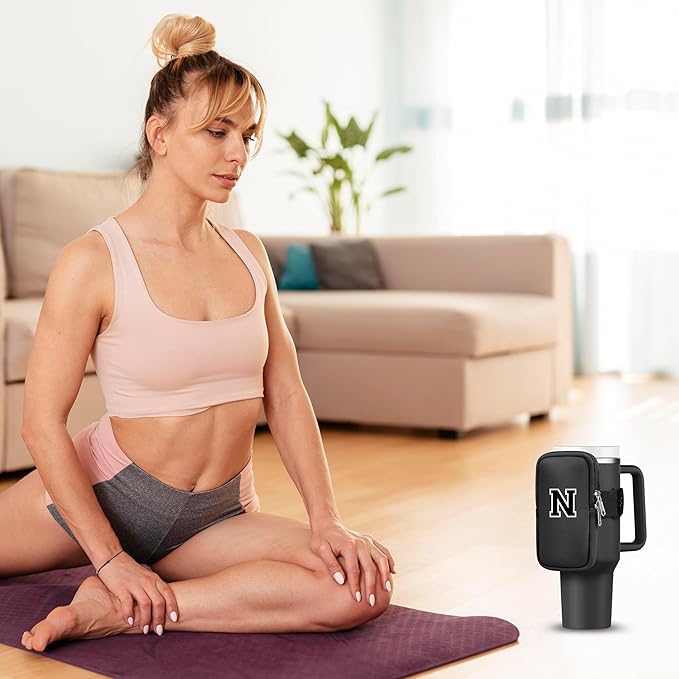 Mini Water Bottle Pouch for Stanley-Tumbler pouch with Zipper Pocket, Stanley pouch, Insulated Mug pouch, Tumbler carry holder pouch, Travel mug pouch | Waterproof