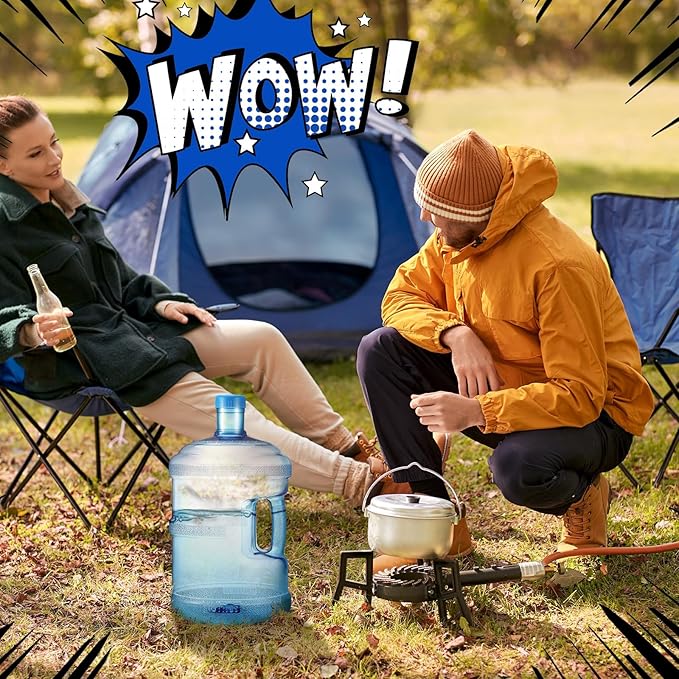 2 Pieces Water Jugs Round Plastic Water Bottle Portable Water Jug with Handle Leakproof Screw Cap Reusable Large Capacity Water Bottle for Camping Outdoor Travel Gym Use(3 Gallon)