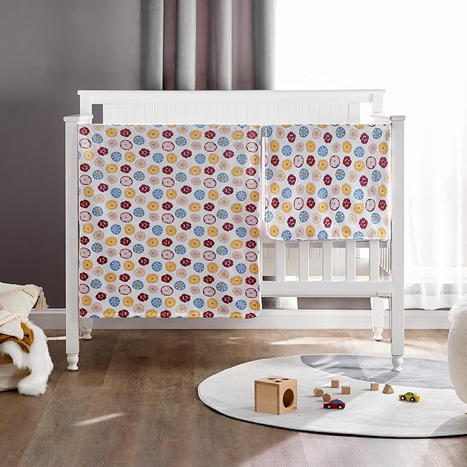 DaysU Silky Micro Soft Plush Baby Blankets for Girls with Print Floral Pattern and Soothing Raised Dots, Double Layer Bed Throws for Toddler Cot, Flower, Pink, 50x60 Inches