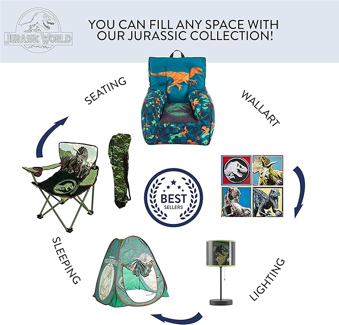 Idea Nuova Jurassic World Pop Up Hamper with Durable Carry Handles, 21'' H x 13.5'' W X 13.5'' L