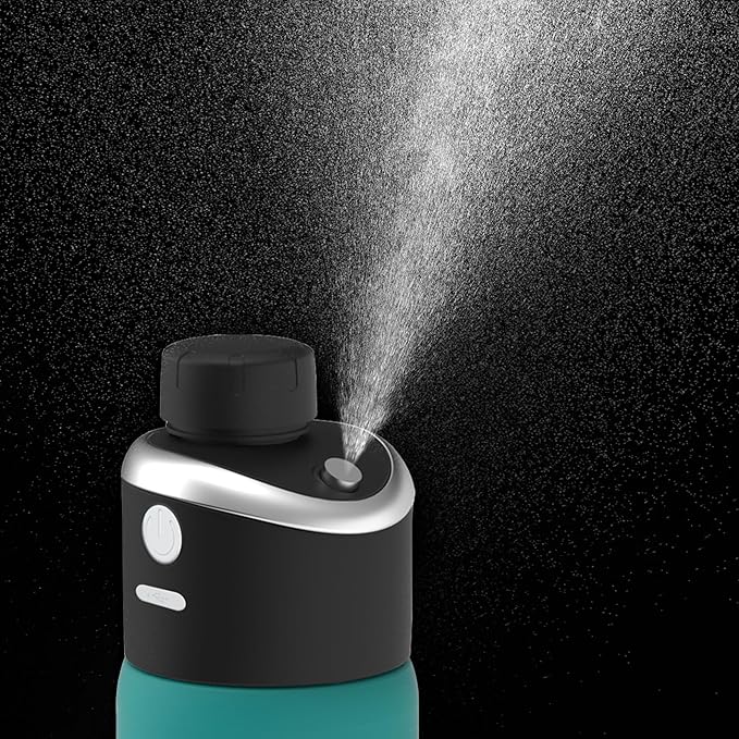 ExtremeMIST - GoMist Misting & Drinking Bottle - Personal Mister - Cooling Water Bottle with Easy-Drink Spout - Stainless-Steel Double Wall Insulation - Portable Mist Bottle - Marine Teal - 25oz/750ml