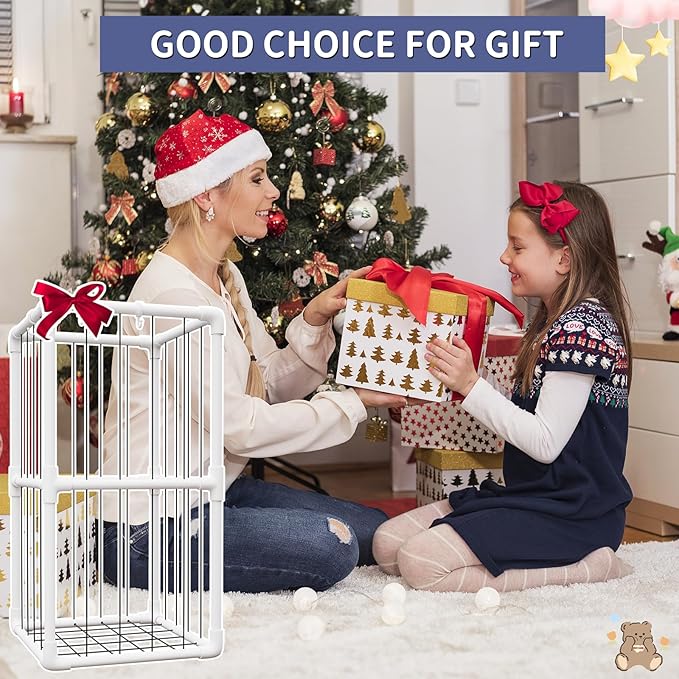 Plush Stuffed Animal Storage Zoo Holder Standing, Kids Toy Storage Organizer Shelves Basket with Nets for Stuffed Animals, Play Room Decor Corner Toy Box Storage. (Thicker Tube)