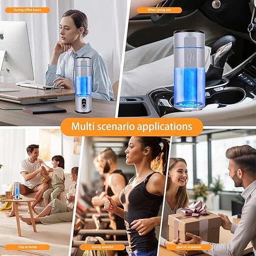 Portable Rich Hydrogen Water Machine H2 Hydrogen Water Bottle Hydrogen Rich Water Generator SPE PEM Technology Water Ionizer, zbfc2SILVER