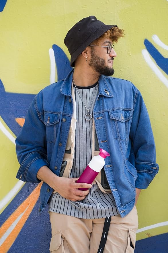 Preserve Dopper Water Bottle, 15.25 Ounce, Funky Fuchsia