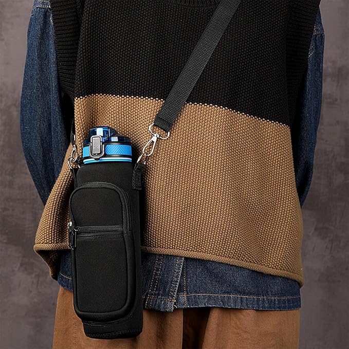 Water Bottle Pouch for Stanley, Running Water Bottle Handheld Caddy Compatible With Stanley Quencher Adventure 40oz & IceFlow 20/30oz, Kinds of Tumbler, Gym Water Bottle Accessories For Women