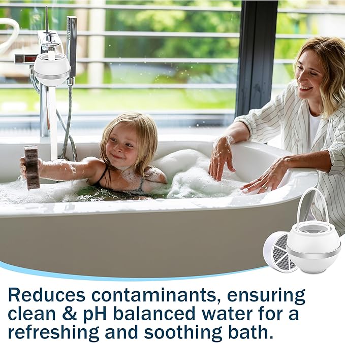 Bath Ball Filter๏ผBathtub Water Filter For Tub Faucet, Removes Contaminants For Softer, Smoother Skin, BPA Free