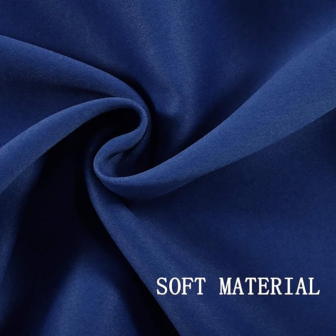 DECOVSU Navy Blue Window Valance for Kitchen 70x18 Inch Solid Blackout Thermal Insulated Grommet Valance for Bedrooom Living Room Extra Wide 1 Panel