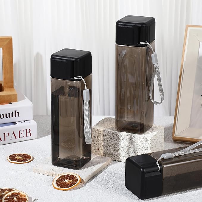 Mifoci 30 Pcs Water Bottle Bulk 17 oz Plastic Sports Water Bottles for Adults Reusable Leak Proof Portable Drink Bottles Large for Travel Camping Fitness Office(Black)