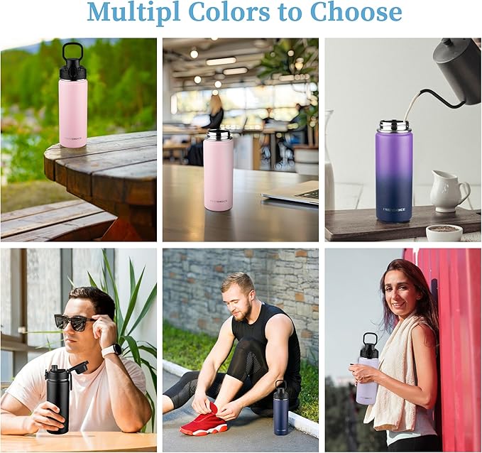 Insulated water bottle with Straw,18oz Stainless Steel Water Bottle for Adult Kids,Double Wall Vacuum Wide Mouth Insulated Water Bottle for School,BPA-free and Leak-proofοΌ18oz,PinkοΌ