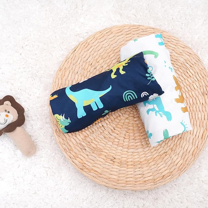 PHF Soft Bassinet Sheet Set, 2 Pack Silky Comfy Breathable Cradle Sheets for Baby Boys Girls, Univeral Fit for Most Oval Rectangle Cradle and Bassinet Mattress/Pad, Dinosaur