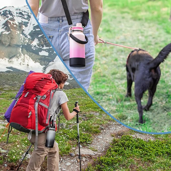 BOZ Water Bottle Strap Kit - Paracord Handle, Water Bottle Boot, Adjustable Water Bottle Shoulder Strap - Water Bottle Straps for Carrying, Water Bottle Handle Strap for 32oz Bottles