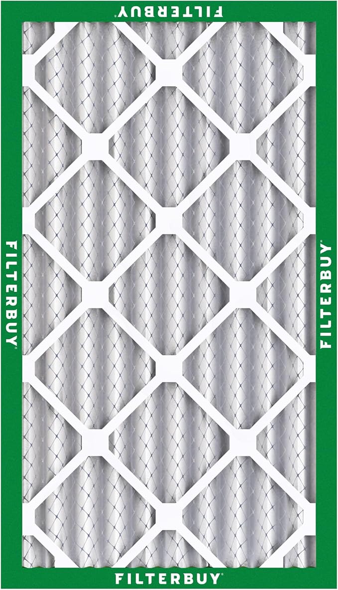 Filterbuy 14x25x4 Air Filter MERV 8 Dust Defense (6-Pack), Pleated HVAC AC Furnace Air Filters Replacement (Actual Size: 13.88 x 24.88 x 3.63 Inches)