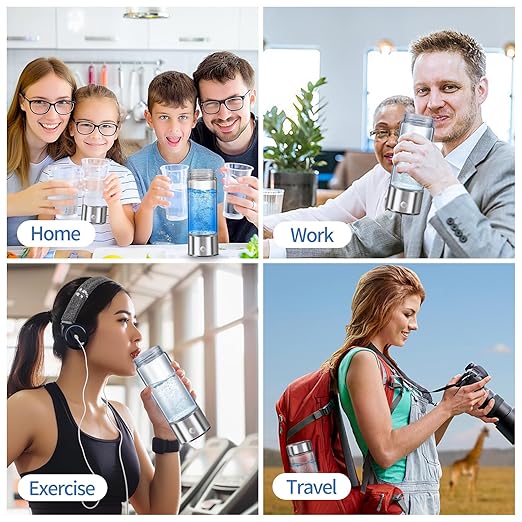 Hydrogen Water Bottle, Hydrogen Water Bottle Generator with SPE PEM Technology Water Ionizer,Portable Rechargeable 3 Min Quick Electrolysis - Suitable for Home, Office, Travel, Exercise, Gift for Love
