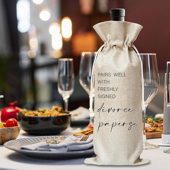 Xanev Divorce Gifts For Woman Man, Divorce Wine Gift Bag, Happy Divorce Day Wine Bag, Breakup Divorced Congrats Gift For Friend Sister Family, New Beginning Gift, Divorce Party Decorations, B49