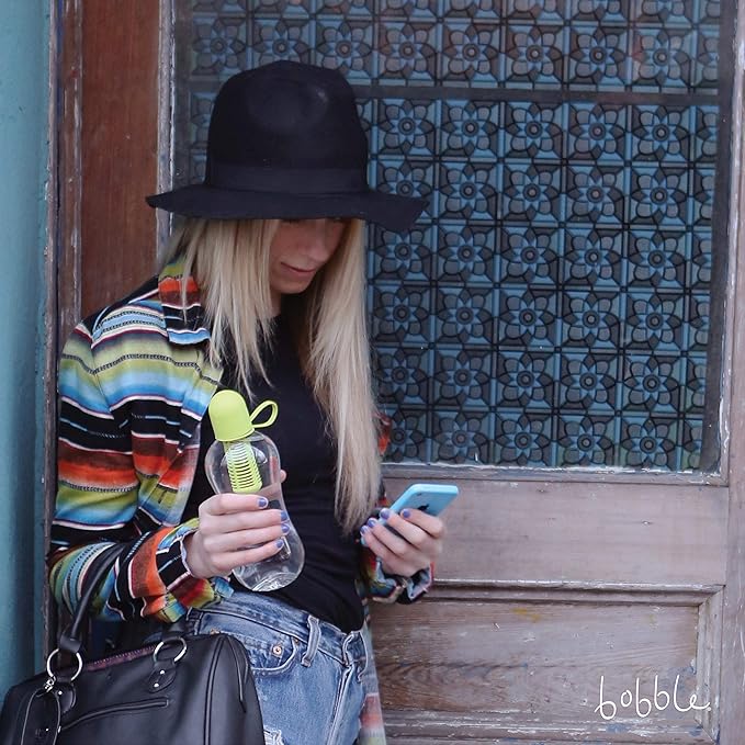 bobble Classic Water Bottle, Filtered Water, BPA-Free Reusable Bottle, Soft Touch Carry Cap with Replaceable Carbon Filter for Sustainable Water and Hydration 34 oz, (Navy Blue)