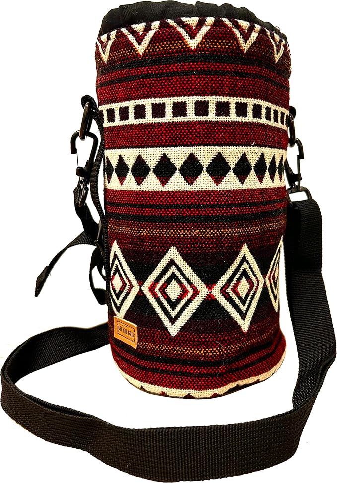 Water Bottle Holder with Strap | Bottle Sleeve Carrier for Walking, Backpacking | Hydro and Iron Flask Sling Bag | Bottle Protector for Beer Water Coffee Wine | Camping Accessories (64 oz, vinicunca