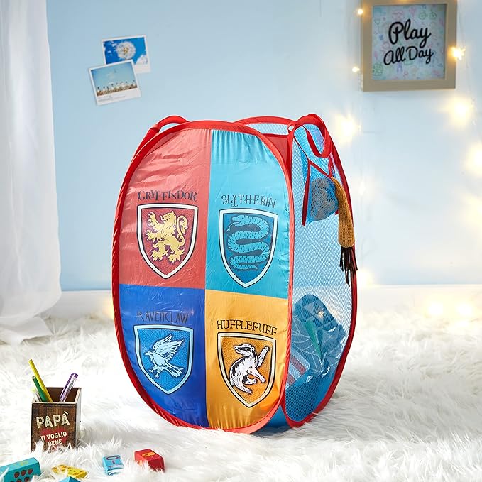 Idea Nuova Harry Potter Pop Up Hamper with Durable Carry Handles, 21" H x 13.5" W X 13.5" L