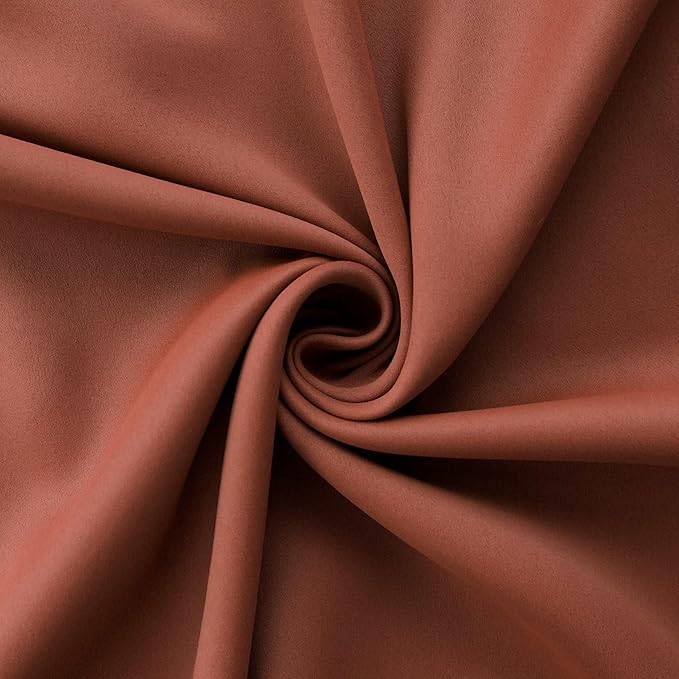 Mrs.Naturall Terracotta Curtains 42x54 Inch Length for Living Room 2 Panels Blackout Room Darkening Curtain for Bedroom