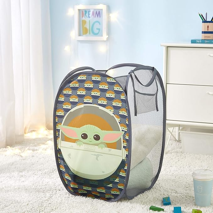Star Wars, The Mandalorian Pop Up Hamper Featuring The Child with Durable Carry Handles, 24" H x 23" W X 2" CM