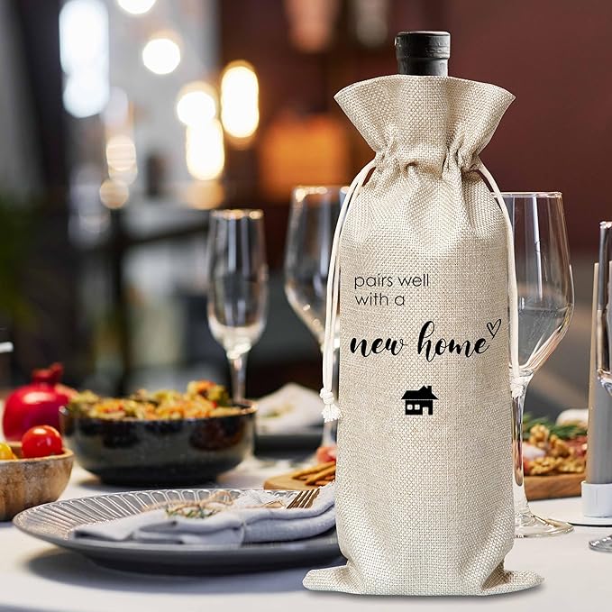 House Warming Gifts For Woman Man, New Home Wine Gift Bag, Housewarming Gifts For New Homeowners, Pairs Well With A New Home Wine Bag, New Home Party Decoration Supplies Favors, B52