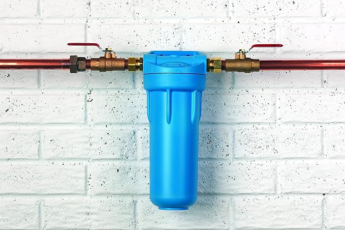 Pentair OMNIFilter OB1 Filter Housing, 10" Standard Opaque Sump Water Filter Housing with Integral Mounting Bracket and 3/4" NPT Inlet, Includes Housing, Mounting Screws and Wrench, Blue