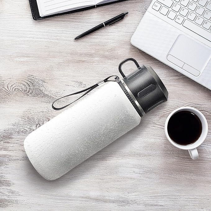 Insulated Stainless Steel Water Bottle, 27oz/800ml Sports Water bottles with Double Walled and Vacuum Insulated Metal for Travel, School, and Gym (White)