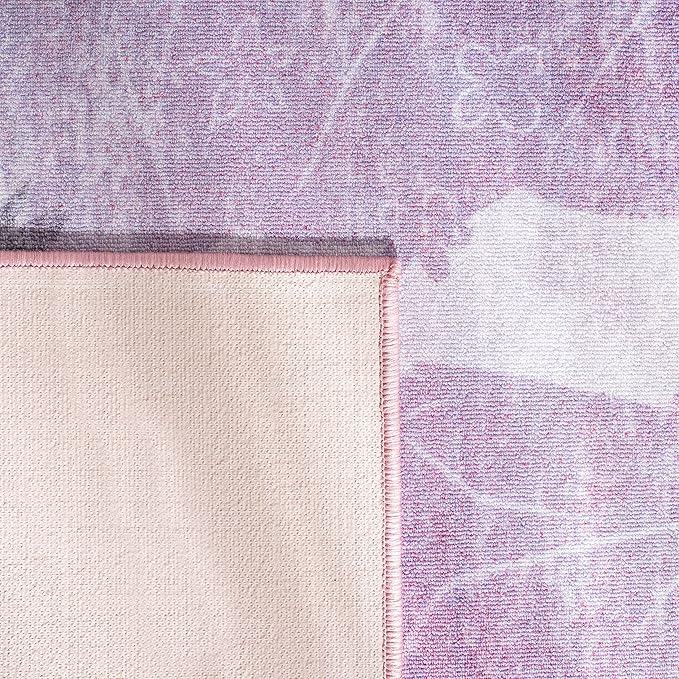 SAFAVIEH Disney Princess Collection Machine Washable Slip Resistant 2'3" x 3'9" Light Purple/Pink DSN507V Kids Bedroom Nursery Playroom Area Rug