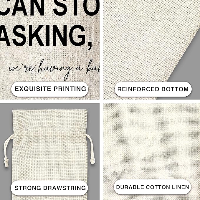 Grandparents Gifts Wine Bag - Gift For New Grandpa Grandma, Grandparents Aunt Uncle, Baby Announcement - Cotton Burlap Wine Bag (1 Pcs) - WB038