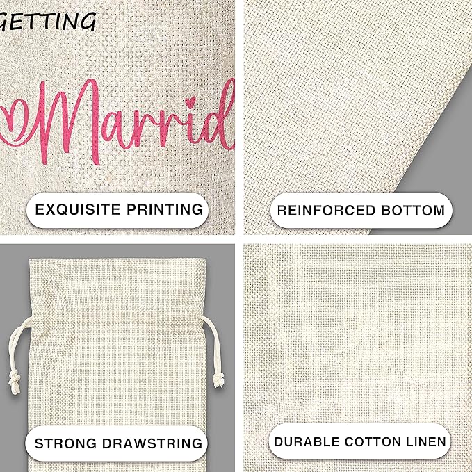 Marride Gift Wine Bag,Gift For Wedding,Couple,Cotton linen Drawstring Wine Bag(1 Pcs) - WB013