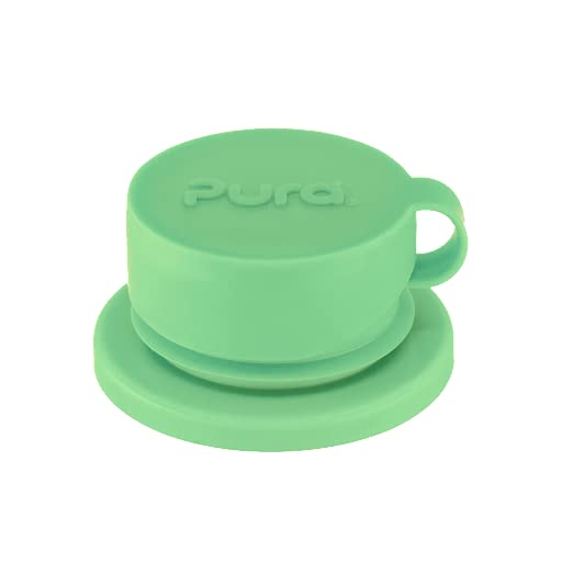 Pura Sport Big Mouth Silicone Sport Top Lid - Plastic-Free, Spill-Leak Proof, Medical-Grade, Fits All Bottle - Moss