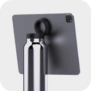Magnetic Ring Top Insulated Stainless Steel Water Bottle with Phone Holder, 360° Rotation, Portrait/Landscape Modes, (Stainless), TC0023