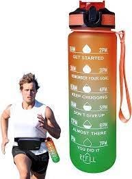 Motivational water bottle time marker 32oz